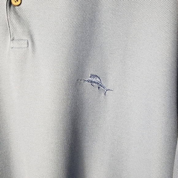 Tommy Bahama Marlin & Rossi Pique Mesh Short Sleeve Blue Polo Shirt-Size L - Picture 2 of 8